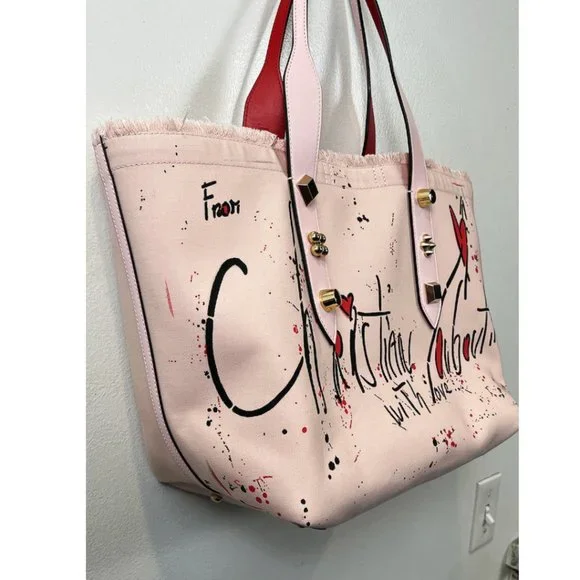 Christian Louboutin Frangibus Canvas & Leather Shopping Tote. - Picture 3 of 16